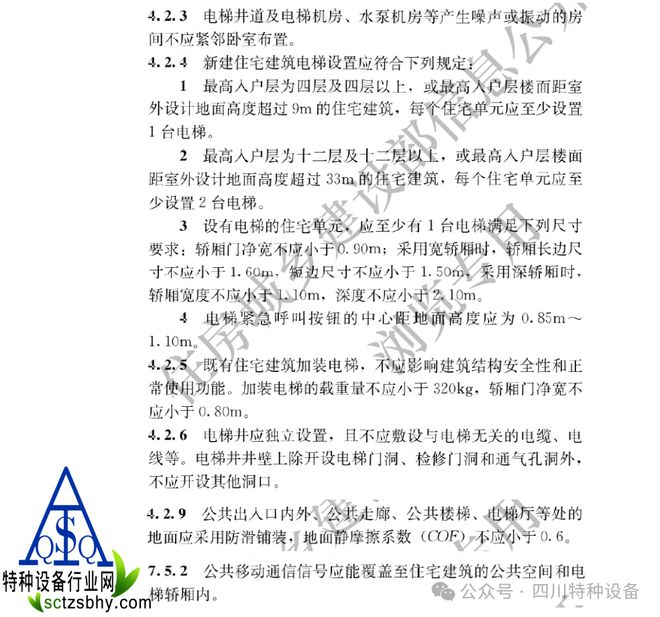 GB55038-2025《住宅项目规范》涉及电梯内容摘录4层及以上住宅设置电梯轿