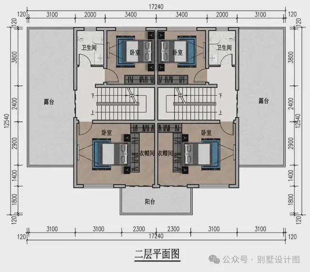 三层新中式兄弟双拼别墅效果图30套农村双拼农村自建房别墅(图3)