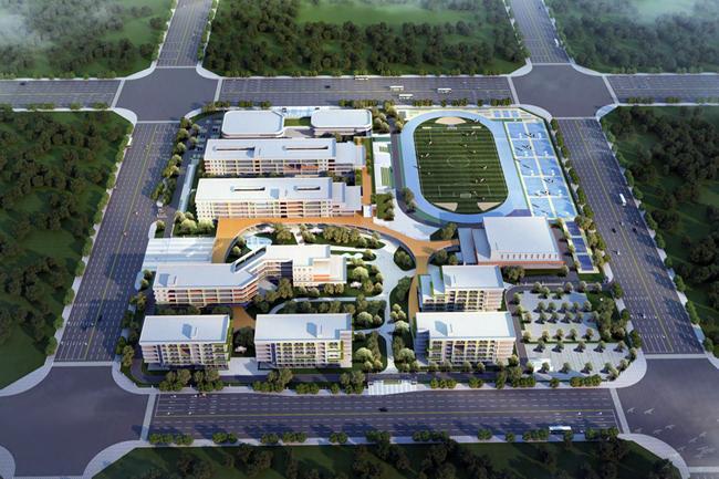钦州市外国语学校新校区项目主体结构全面封顶(图1)