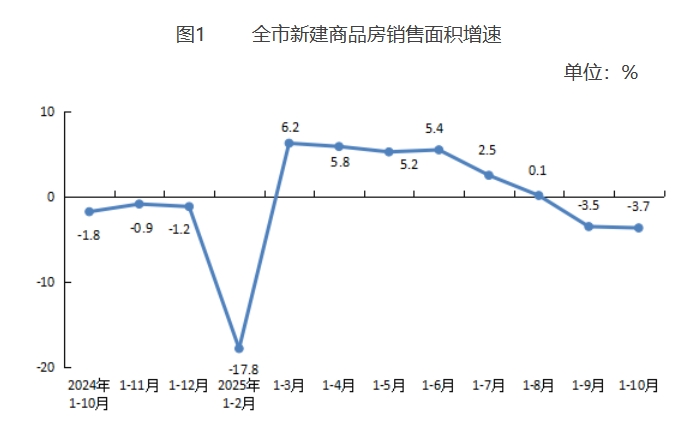 熊猫体育平台：2025年1-10月北京市房地产市场运行情况